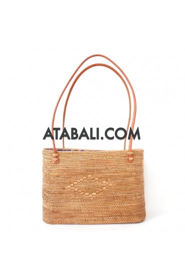 Women rattan handbag with lining